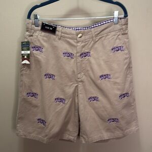 TCU Embroidered Tan Men's Shorts
